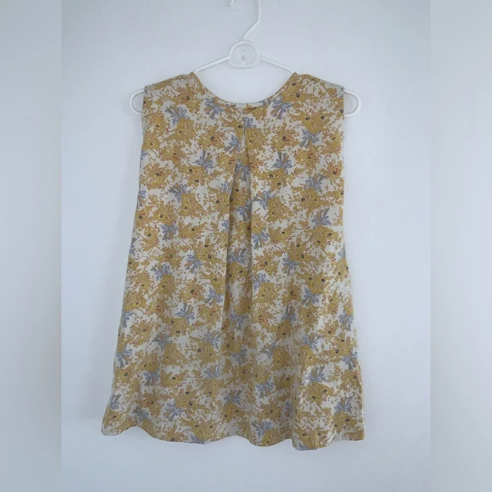 Uniqlo Kids Floral Bow Sleeveless Tunic Dress With Pockets